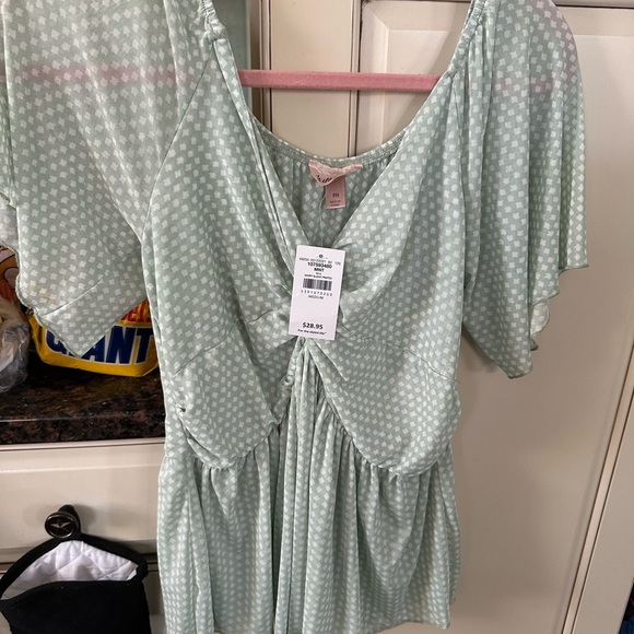 Willow Tops - Willow Light Green Patterned Blouse